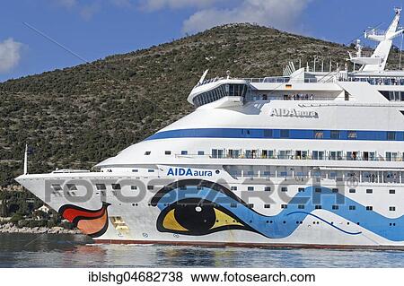 Cruise ship AIDAaura, coast near Dubrovnik, Croatia, Europe View Large Photo Image Stock Photo - Cruise ship AIDAaura, coast near Dubrovnik, Croatia, Europe. Fotosearch