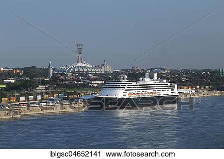 Cruise ship Rotterdam with Olympic Stadium behind, Old Port, Montreal, Quebec Province, Canada, North America View Large Photo Image Stock Image - Cruise ship Rotterdam with Olympic Stadium behind, Old Port, Montreal, Quebec Province, Canada, North America. Fotosearch