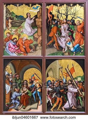 Stock Photo - Cycle of paintings Passion Christi, Retable des Dominicains, c. 1480, Dominican altar, Martin Schongauer, Museum Unterlinden, Musée Unterlinden, Colmar, Alsace, France, Europe. Fotosearch