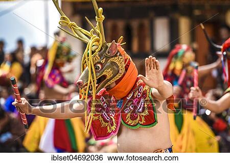 Dancer at Mask Dance, Religious Tsechu Monastery Festival, Gasa Tshechu Festival, Gasa District, Himalaya Region, Kingdom of Bhutan View Large Photo Image Stock Photograph - Dancer at Mask Dance, Religious Tsechu Monastery Festival, Gasa Tshechu Festival, Gasa District, Himalaya Region, Kingdom of Bhutan. Fotosearch