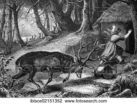 Deer attacking a farmer, historical engraving, 1869 View Large Photo Image Stock Image - Deer attacking a farmer, historical engraving, 1869. Fotosearch