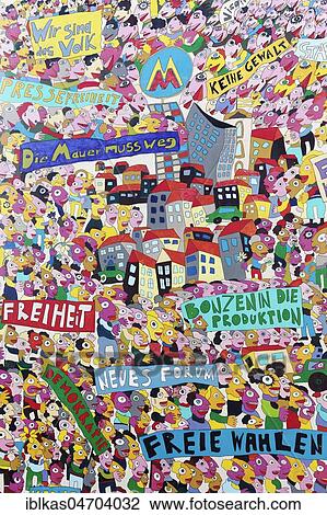 Demonstration for freedom, wall painting on German Unity by Fischer-Art, Brühlarkaden, Leipzig, Saxony, Germany, Europe View Large Photo Image Stock Image - Demonstration for freedom, wall painting on German Unity by Fischer-Art, Brühlarkaden, Leipzig, Saxony, Germany, Europe. Fotosearch