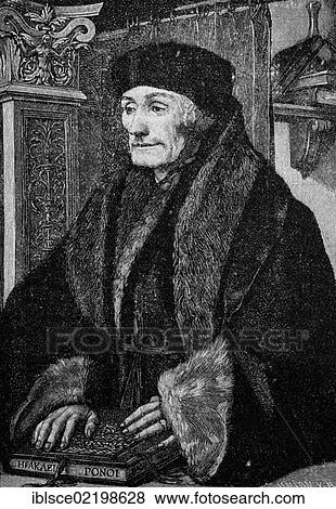 Desiderius Erasmus Roterodamus, also known as Erasmus of Rotterdam, about 1467 - 1536, an important Dutch scholar of European humanism, theologian, philosopher, philologist and author of numerous books, historic wood engraving, about 1897 View Large Photo Image Stock Photo - Desiderius Erasmus Roterodamus, also known as Erasmus of Rotterdam, about 1467 - 1536, an important Dutch scholar of European humanism, theologian, philosopher, philologist and author of numerous books, historic wood engraving, about 1897. Fotosearch