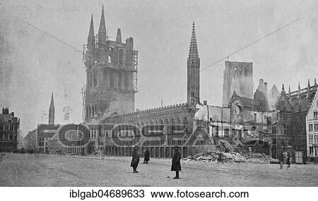Destroied Ypres cloth hall on 24 November 1914, Ypres, Belgium, Europe View Large Photo Image Stock Image - Destroied Ypres cloth hall on 24 November 1914, Ypres, Belgium, Europe. Fotosearch