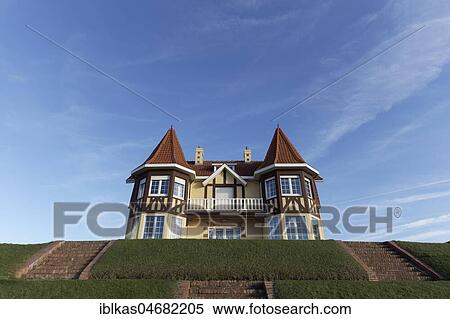 Stock Photography - Detached beach villa on the Belgian coast, De Haan, West Flanders, Belgium, Europe. Fotosearch