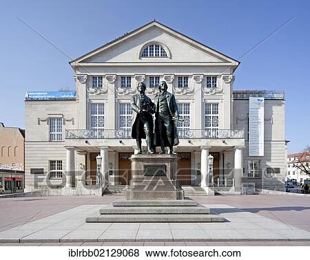 Deutsches Nationaltheater, German national theatre, with Goethe-Schiller monument, Weimar, Thuringia, Germany, Europe, PublicGround, Europe View Large Photo Image Stock Photo - Deutsches Nationaltheater, German national theatre, with Goethe-Schiller monument, Weimar, Thuringia, Germany, Europe, PublicGround, Europe. Fotosearch