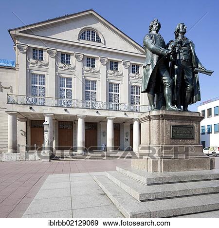 Deutsches Nationaltheater, German national theatre, with Goethe-Schiller monument, Weimar, Thuringia, Germany, Europe, PublicGround, Europe View Large Photo Image Stock Photo - Deutsches Nationaltheater, German national theatre, with Goethe-Schiller monument, Weimar, Thuringia, Germany, Europe, PublicGround, Europe. Fotosearch
