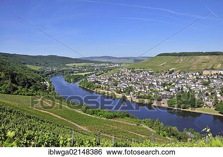 Stock Photograph - District of Kues, Bernkastel-Kues, Moselle River, Rhineland-Palatinate, Germany, Europe, PublicGround, Europe. Fotosearch