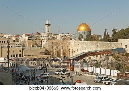 Dome of the Rock, qubbat as-sachra, Kipat Hasela, and Wailing Wall on the Temple Mount, Old City, Jerusalem, Israel, Asia View Large Photo Image Stock Image - Dome of the Rock, qubbat as-sachra, Kipat Hasela, and Wailing Wall on the Temple Mount, Old City, Jerusalem, Israel, Asia. Fotosearch
