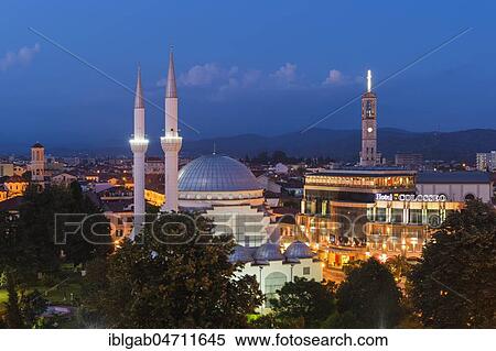 Ebu Beker Mosque at twilight, Shkodra, Albania, Europe View Large Photo Image Stock Photography - Ebu Beker Mosque at twilight, Shkodra, Albania, Europe. Fotosearch