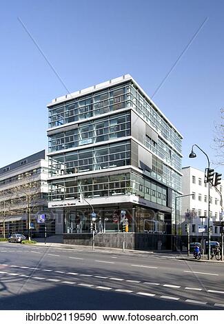 Stock Image - EBV-Carré office building, glass facade, Aachen, North Rhine-Westphalia, Germany, Europe, PublicGround, Europe. Fotosearch