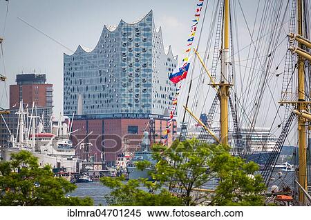 Elbe Philharmonic Hall, Elphie, surrounded by ships and masts Sailing ship, behind Cruise ship, harbor, Hamburg View Large Photo Image Stock Photography - Elbe Philharmonic Hall, Elphie, surrounded by ships and masts Sailing ship, behind Cruise ship, harbor, Hamburg. Fotosearch