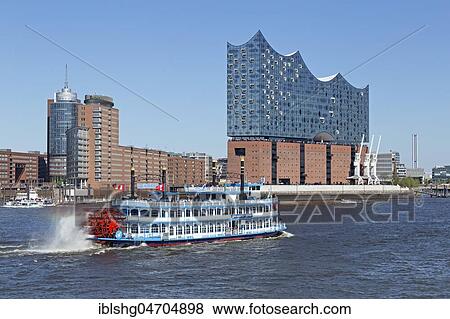 Stock Photo - Elbe Philharmonic Hall, Hafencity, Port, Hamburg, Germany, Europe. Fotosearch