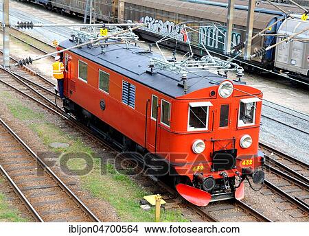 Electric museum locomotive, built in 1936, Ystad, Scania, Sweden, Europe View Large Photo Image Picture - Electric museum locomotive, built in 1936, Ystad, Scania, Sweden, Europe. Fotosearch