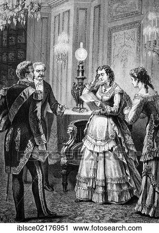 Empress Eugenie of France receiving the news of the defeat at Sedan, historic engraving of 1883 View Large Photo Image Stock Image - Empress Eugenie of France receiving the news of the defeat at Sedan, historic engraving of 1883. Fotosearch