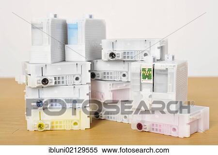 Stock Photography - Empty ink cartridges of an inkjet printer. Fotosearch