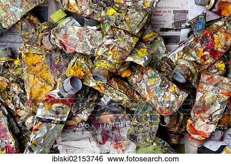 Empty tubes of oil paint from an artist, painter, on the historic town square, Plaza Mayor, Madrid, Spain, Europe View Large Photo Image Stock Photograph - Empty tubes of oil paint from an artist, painter, on the historic town square, Plaza Mayor, Madrid, Spain, Europe. Fotosearch