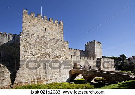 Entrance area of the former Moorish castle Castelo de Sao Jorge in Lisbon, Portugal, Europe View Large Photo Image Stock Image - Entrance area of the former Moorish castle Castelo de Sao Jorge in Lisbon, Portugal, Europe. Fotosearch