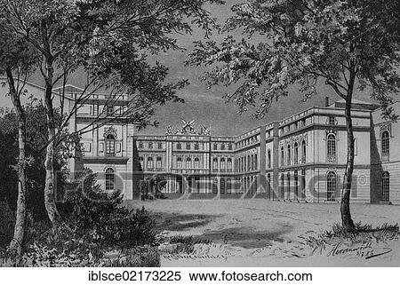 Entrance into the Schloss von Herrenwoerth Palace, today Herrenchiemsee Palace, Lake Chiemsee, Bavaria, Germany, historical engraving, circa 1885, Europe View Large Photo Image Stock Photography - Entrance into the Schloss von Herrenwoerth Palace, today Herrenchiemsee Palace, Lake Chiemsee, Bavaria, Germany, historical engraving, circa 1885, Europe. Fotosearch