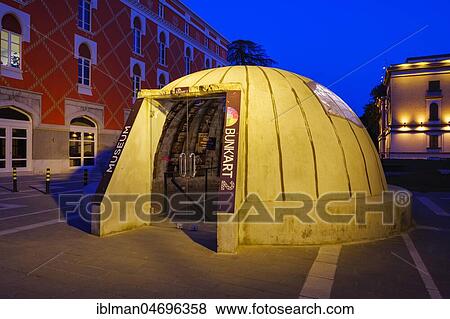 Entrance to Museum Bunk'Art 2, Dusk, City Centre, Tirana, Albania, Europe View Large Photo Image Stock Photo - Entrance to Museum Bunk'Art 2, Dusk, City Centre, Tirana, Albania, Europe. Fotosearch