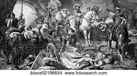 Entry of the victorious troops into the fortress of Buda, 1686, historic wood engraving, about 1897 View Large Photo Image Picture - Entry of the victorious troops into the fortress of Buda, 1686, historic wood engraving, about 1897. Fotosearch