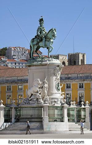 Equestrian statue of King Joseph I, Dom Jose I, on Praca do Comercio square in the historic district of Baixa in Lisbon, Portugal, Europe View Large Photo Image Stock Image - Equestrian statue of King Joseph I, Dom Jose I, on Praca do Comercio square in the historic district of Baixa in Lisbon, Portugal, Europe. Fotosearch