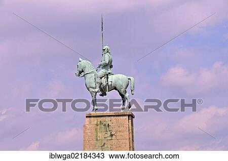 Stock Image - Equestrian statue of the Cuirassiers "Count Gessler", Cologne, North Rhine-Westphalia, Germany, Europe, PublicGround, Europe. Fotosearch