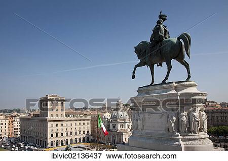 Equestrian statue of Vittorio Emanuele II, Il Vittoriano monument, Piazza Venezia, Rome, Italy, Europe View Large Photo Image Stock Photo - Equestrian statue of Vittorio Emanuele II, Il Vittoriano monument, Piazza Venezia, Rome, Italy, Europe. Fotosearch