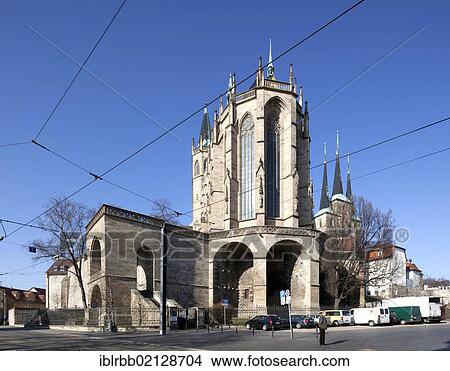 Picture - Erfurt Cathedral of St. Mary, St. Severus in Erfurt, Thuringia, Germany, Europe, PublicGround, Europe. Fotosearch