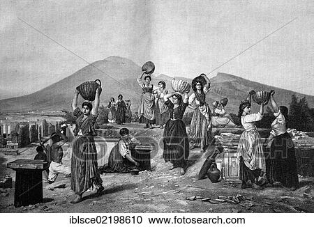 Excavations at Pompeii, 17th century, historic wood engraving, about 1897 View Large Photo Image Stock Image - Excavations at Pompeii, 17th century, historic wood engraving, about 1897. Fotosearch