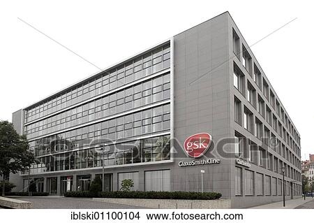 Exterior view and the logo of the German headquarters of the pharmaceutical company GlaxoSmithKline GmbH, Munich, Bavaria, Germany, Europe View Large Photo Image Picture - Exterior view and the logo of the German headquarters of the pharmaceutical company GlaxoSmithKline GmbH, Munich, Bavaria, Germany, Europe. Fotosearch