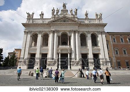Facade of the Basilica San Giovanni in Laterano, Rome, Italy, Europe View Large Photo Image Stock Photo - Facade of the Basilica San Giovanni in Laterano, Rome, Italy, Europe. Fotosearch