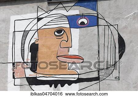 Face, cubistic, graffiti, street art, Leipzig-Lindenau, Saxony, Germany, Europe View Large Photo Image Stock Photograph - Face, cubistic, graffiti, street art, Leipzig-Lindenau, Saxony, Germany, Europe. Fotosearch