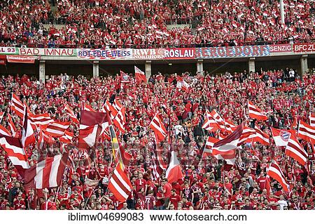 Stock Image - Fan section FC Bayern, DFB Cup Final 2018, Olympic Stadium Berlin, Germany, Europe. Fotosearch