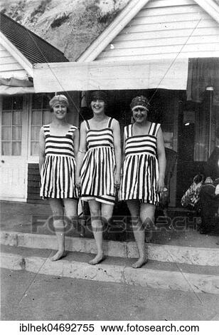 Fashion, swimwear, three women in the same striped swimsuits, 1920s, Germany, Europe View Large Photo Image Stock Photography - Fashion, swimwear, three women in the same striped swimsuits, 1920s, Germany, Europe. Fotosearch
