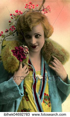 Fashion, woman in coat with fur collar, 1920s, Germany, Europe View Large Photo Image Stock Image - Fashion, woman in coat with fur collar, 1920s, Germany, Europe. Fotosearch