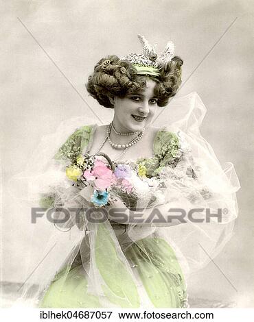 Fashion, woman in tulle dress with hair accessories, 1900s, Germany, Europe View Large Photo Image Stock Photo - Fashion, woman in tulle dress with hair accessories, 1900s, Germany, Europe. Fotosearch