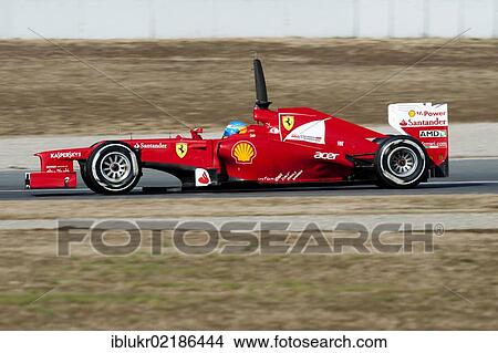 Fernando Alonso, SPA, Ferrari F2012, Formula 1 testing sessions, 21–24/2/2012, at the Circuit de Catalunya, Barcelona, Spain, Europe View Large Photo Image Picture - Fernando Alonso, SPA, Ferrari F2012, Formula 1 testing sessions, 21–24/2/2012, at the Circuit de Catalunya, Barcelona, Spain, Europe. Fotosearch