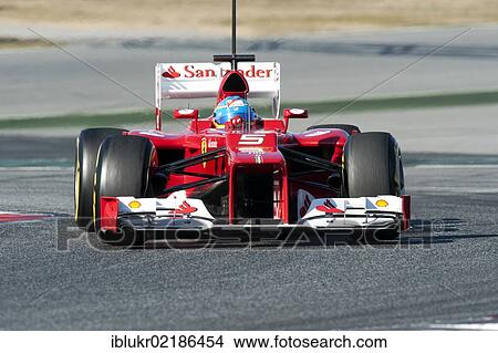 Fernando Alonso, SPA, Ferrari F2012, Formula 1 testing sessions, 21–24/2/2012, at the Circuit de Catalunya, Barcelona, Spain, Europe View Large Photo Image Picture - Fernando Alonso, SPA, Ferrari F2012, Formula 1 testing sessions, 21–24/2/2012, at the Circuit de Catalunya, Barcelona, Spain, Europe. Fotosearch
