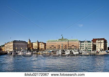 Ferries in front of the Grand Hotel, Blasieholmen, Stockholm, Sweden, Scandinavia, Europe View Large Photo Image Stock Photo - Ferries in front of the Grand Hotel, Blasieholmen, Stockholm, Sweden, Scandinavia, Europe. Fotosearch