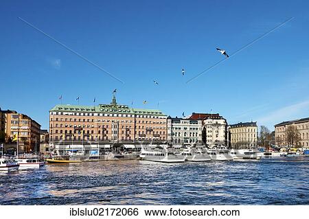 Ferries in front of the Grand Hotel, Blasieholmen, Stockholm, Sweden, Scandinavia, Europe View Large Photo Image Stock Photograph - Ferries in front of the Grand Hotel, Blasieholmen, Stockholm, Sweden, Scandinavia, Europe. Fotosearch