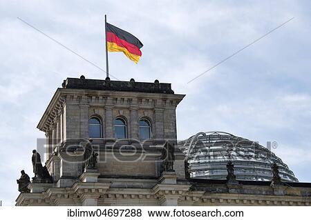 Flag on Reichstag building, German Parliament, government district, Berlin, Germany, Europe View Large Photo Image Stock Photo - Flag on Reichstag building, German Parliament, government district, Berlin, Germany, Europe. Fotosearch