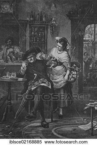 Flower seller in an inn, historic engraving, 1883 View Large Photo Image Stock Photography - Flower seller in an inn, historic engraving, 1883. Fotosearch