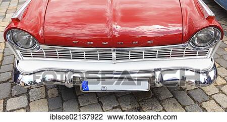 Ford Taunus, grille of a vintage car View Large Photo Image Stock Image - Ford Taunus, grille of a vintage car. Fotosearch