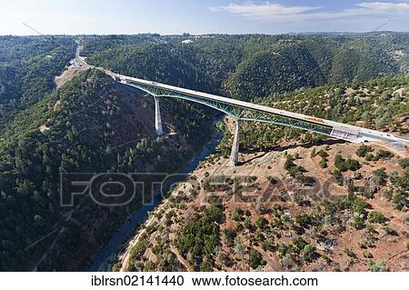 Foresthill Bridge, the highest bridge in California, crossing the North Arm, North Fork, American River, aerial view, Auburn, California, USA, North America View Large Photo Image Stock Image - Foresthill Bridge, the highest bridge in California, crossing the North Arm, North Fork, American River, aerial view, Auburn, California, USA, North America. Fotosearch