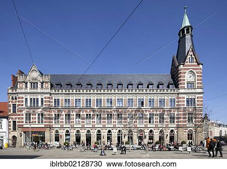Stock Image - Former General Post Office, office and commercial building, Anger square, Erfurt, Thuringia, Germany, Europe, PublicGround, Europe. Fotosearch