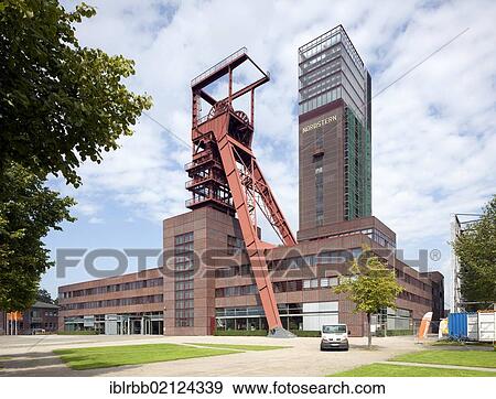Stock Photo - Former Nordstern Coal Mine Industrial Complex, administration building, Gelsenkirchen, Ruhr Area, North Rhine-Westphalia, Germany, Europe, PublicGround, Europe. Fotosearch