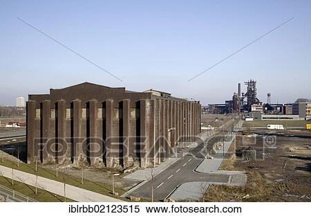 Stock Photography - Former Phoenix-West Steelworks, Zukunftsstandort urban redevelopment site, Dortmund, Hoerde, Ruhr Area, North Rhine-Westphalia, Germany, Europe, PublicGround, Europe. Fotosearch