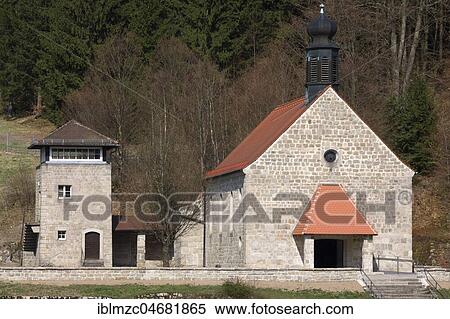 Former watchtower and devotional chapel in the concentration camp memorial Flossenbürg, Flossenbürg, Upper Palatinate, Bavaria, Germany, Europe View Large Photo Image Stock Photography - Former watchtower and devotional chapel in the concentration camp memorial Flossenbürg, Flossenbürg, Upper Palatinate, Bavaria, Germany, Europe. Fotosearch