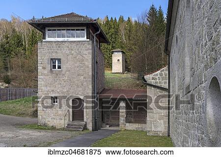 Former watchtowers in the concentration camp memorial Flossenbürg, Flossenbürg, Upper Palatinate, Bavaria, Germany, Europe View Large Photo Image Stock Photography - Former watchtowers in the concentration camp memorial Flossenbürg, Flossenbürg, Upper Palatinate, Bavaria, Germany, Europe. Fotosearch